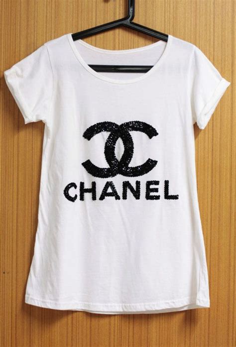 coco chanel t shirt women& 39|chanel sequin t shirt.